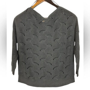 Kismet black open knit sweater 3/4 length  sleeves